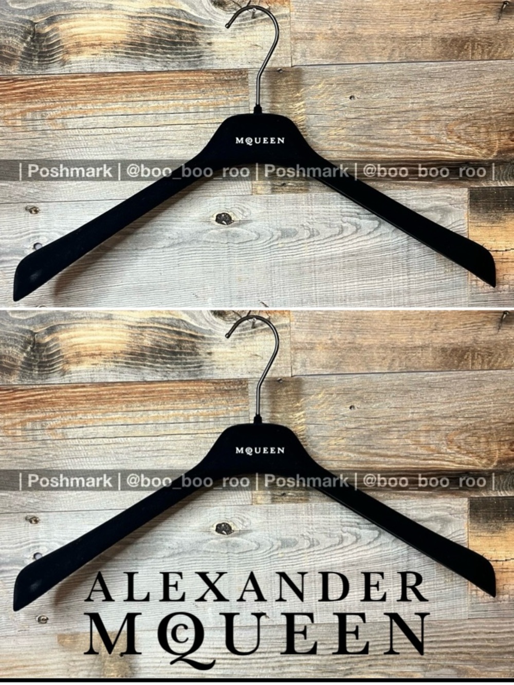 2 Bundle Set, LARGE, McQueen Black Velvet Suit/Jacket Hangers, 💯Authentic
